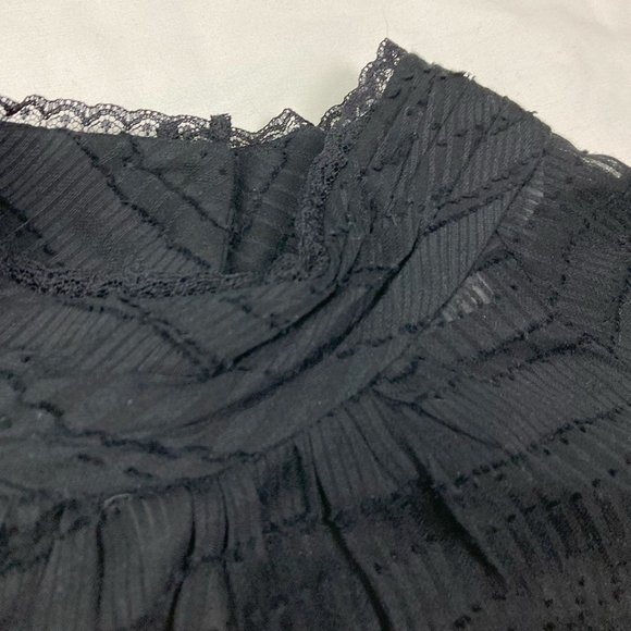Veronica Beard Aniya Lace Silk-Blend Blouse Black Size 0 - Picture 7 of 10